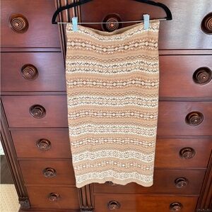 Ralph Lauren Elegant Tan Patterned Skirt